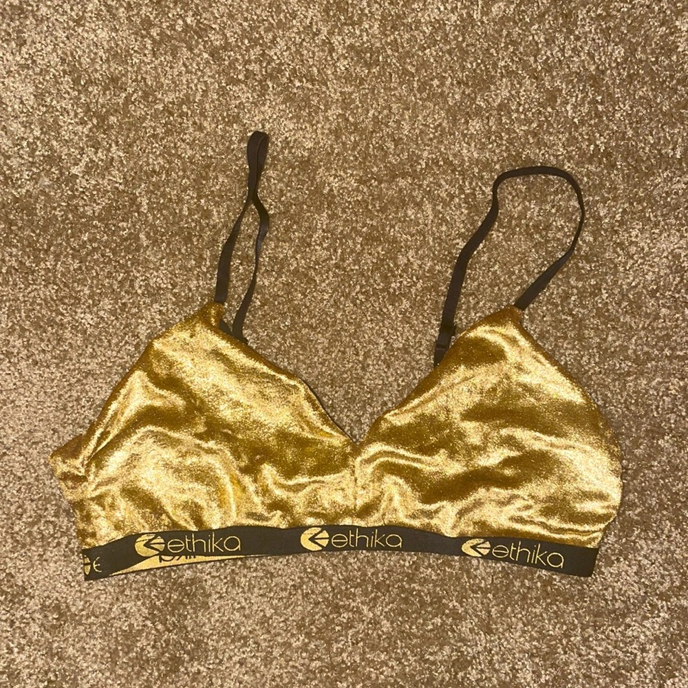 Ethika V-Neck Bra in Gold